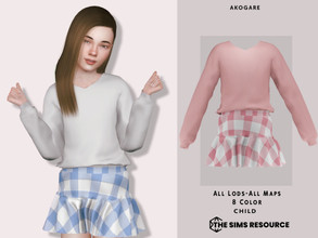 Sims 4 — Dress No.206 by _Akogare_ — Akogare Dress No.206 - 8 Colors - New Mesh (All LODs) - All Texture Maps - HQ