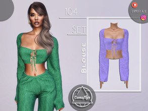 Sims 4 — SET 104 - Blouse by Camuflaje — Fashion elegant set that includes a corset & pants ** Part of a set ** * New