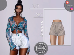 Sims 4 — SET 105 - Shorts by Camuflaje — Fashion summer set that includes a corset & pants ** Part of a set ** * New