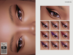 Sims 4 — Eyeliner | N71 by cosimetic — - Female - 10 Swatches. - Custom thumbnail. - You can find it in the makeup