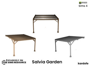Sims 4 — kardofe_Salvia Garden_Awning by kardofe — Wooden awning, in three colour options