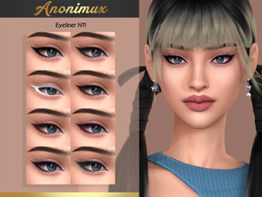 Sims 4 — Eyeliner N11 by Anonimux_Simmer — - 8 Swatches - Compatible with the color slider - BGC - HQ - Thanks to all CC