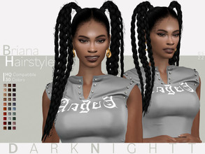 Sims 4 — Briana Hairstyle by DarkNighTt — Briana Hairstyle is a braided, long, updo ethnic hairstyle. 30 colors (20 Base