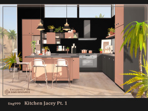 Sims 4 — Kitchen Jacey Pt.1 by ung999 — Kitchen Jacey is a modern kitchen set with all new meshes which consists of three
