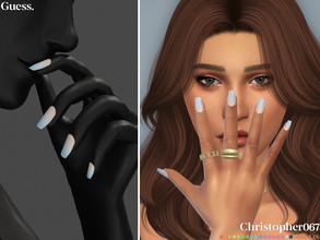 Sims 4 — Guess Nails by christopher0672 — This is a super cute set of square tip nails with a colorful gradient and a