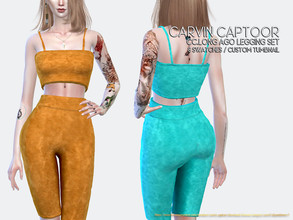 Sims 4 — Long Ago Legging Short Set by carvin_captoor — Created for sims4 Original Mesh All Lod 8 Swatches Don't Recolor