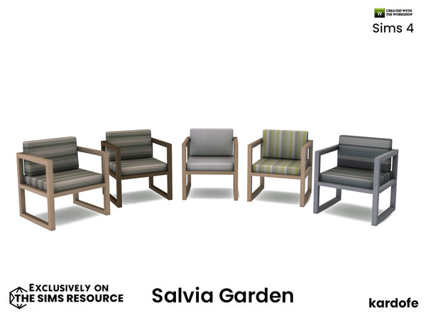 Sims 4 — kardofe_Salvia Garden_DiningChair by kardofe — Dining chair, wooden, with two large cushions, in five different