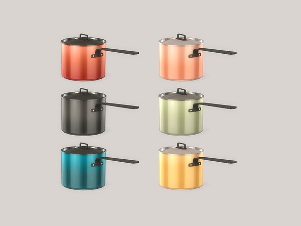 Sims 4 — Kitchen Jacey Cookware V2 by ung999 — Kitchen Jacey Cookware V2 Color options : 6 Located at : Decor / clutter