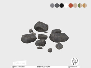 Sims 4 — Caillou - Boulder (V7) by Syboubou — This is a decor boulder, available in 8 swatches (6colors + 2 moss covered)