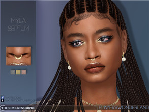 Sims 4 — Myla Septum by PlayersWonderland — A stylish, new septum piercing for your sims! It is coming in 3 metal colors
