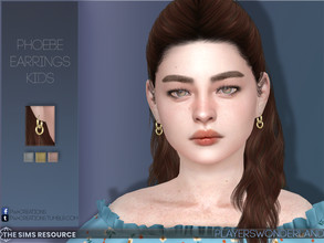 Sims 4 — Phoebe Earrings Kids by PlayersWonderland — Simple small hoop earrings with 3 metal colors. Custom thumbnail