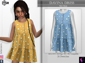 Sims 4 — Davina Dress by KaTPurpura — Short dress ideal for summer, very fresh and loose cut