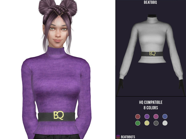 Sims 4 — Top No.18 by BeatBBQ — - 8 Colors - All Texture Maps - New Mesh (All LODs) - Custom Thumbnail - HQ Compatible