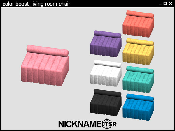 Sims 4 — color boost_living room chair by NICKNAME_sims4 — 7 package files. -color boost_living room chair -color