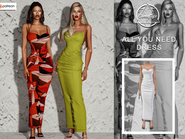 Sims 4 — [PATREON] All You Need - Dress *Early Access* by Camuflaje — * New mesh * Compatible with the base game * HQ *