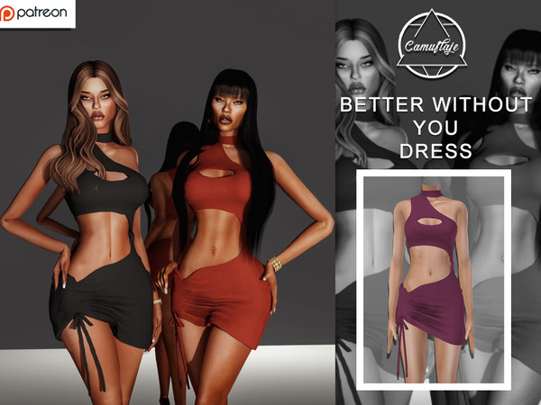 Sims 4 — [PATREON] Better Without You - Dress *Early Access* by Camuflaje — * New mesh * Compatible with the base game *