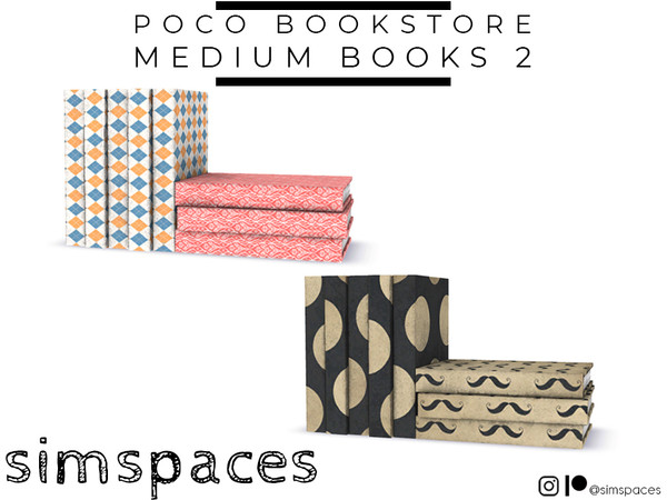 Sims 4 — Poco Bookstore - medium books 2 by simspaces — Part of the Poco Bookstore set: fill up those bookstore shelves