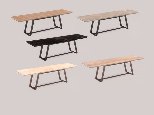 Sims 4 — Kitchen Jacey Dining Table Long by ung999 — Kitchen Jacey Dining Table Long Color Options : 5