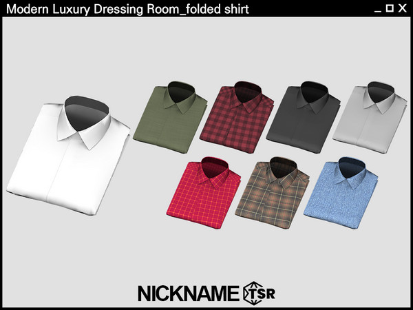 Sims 4 — Modern Luxury Dressing Room_folded shirt by NICKNAME_sims4 — 8 package files. -Modern Luxury Dressing