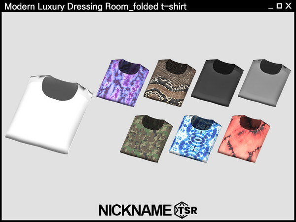 Sims 4 — Modern Luxury Dressing Room_folded t-shirt by NICKNAME_sims4 — 8 package files. -Modern Luxury Dressing