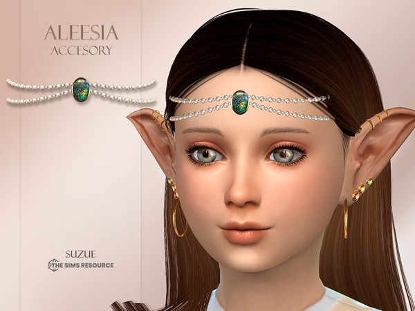 Sims 4 — Aleesia Accessory Child by Suzue — -New Mesh (Suzue) -5 Swatches -For Female and Male (Child) -Hat Category -HQ