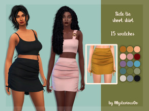 Sims 4 — Side tie short skirt by MysteriousOo — Side tie short skirt in 15 colors