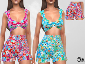 Sims 4 — Floral Summer Shorts Outfits Shorts by saliwa — Floral Summer Shorts Outfits Shorts