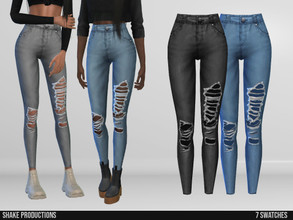 Sims 4 — 896 - Jeans by ShakeProductions — Bottoms/Jeans New Mesh All LODs Handpainted 7 Colors