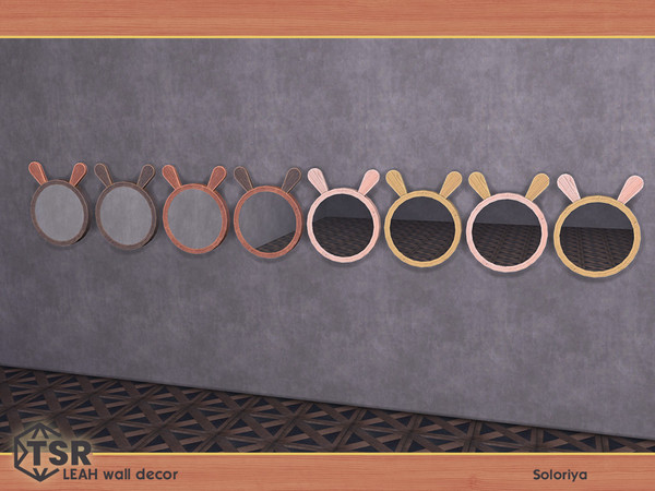 Sims 4 — Leah Wall Decor. Mirror by soloriya — Round mirror. Part of Leah Wall Decor set. 3 color variations. Category: