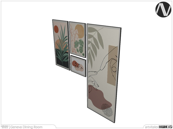 Sims 4 — Geneva Paintings by ArtVitalex — Dining Room Collection | All rights reserved | Belong to 2022 ArtVitalex@TSR -