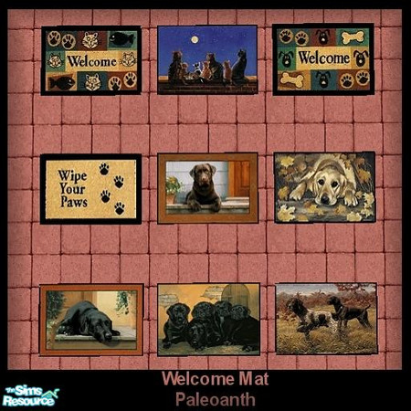 Sims 2 — Welcome Mats-Pet oriented by Paleoanth — Welcome mats for your sims. Pet oriented, but you don't need Pets to