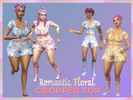 Sims 4 — Romantic Floral Cropped Top by shelovespolkadots — A cute, romantic floral cropped top that matches a set of
