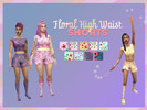 Sims 4 — Floral Hight Waist Shorts by shelovespolkadots — Cute, floral high waist shorts in 9 colors With matching Socks