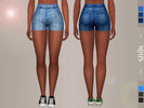Sims 4 — Rosaloni Shorts by Margeh-75 — Cute high waist denim shorts for your sims during the hot weather 6 colour