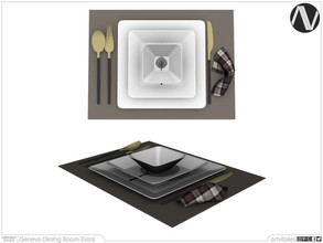 Sims 4 — Geneva Placemat, Plates, Fork, Knife And Spoon by ArtVitalex — Dining Room Collection | All rights reserved |