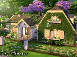 Sims 4 — Lazy Afternoon | noCC by simZmora — Brew a cup of tea and sit in the garden, enjoying the flowers. :) Lot:30x20