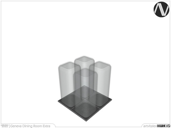 Sims 4 — Geneva Glasses And Tray by ArtVitalex — Dining Room Collection | All rights reserved | Belong to 2022