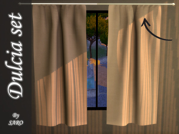 Sims 4 — Dulcia curtain (right) by SSR99 — And here is the right part of the three part curtain collection!