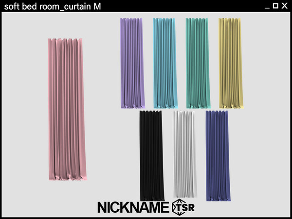 Sims 4 — soft bed room_curtain M by NICKNAME_sims4 — soft bed room set 12 package files. -soft bed room_round bed -soft
