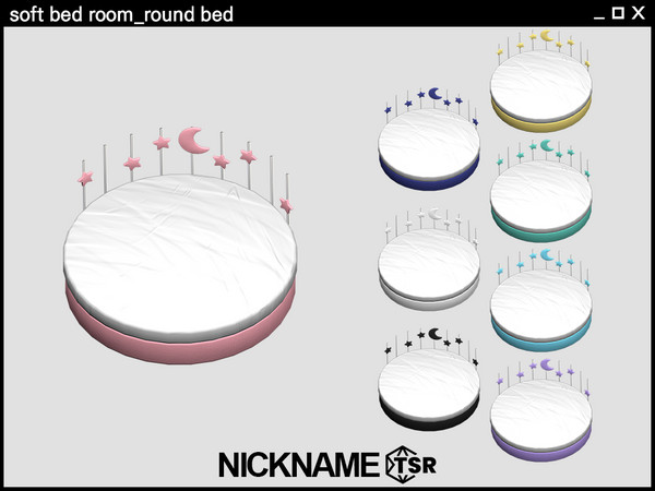 Sims 4 — soft bed room_round bed by NICKNAME_sims4 — soft bed room set 12 package files. -soft bed room_round bed -soft