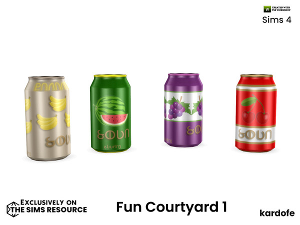 Sims 4 — kardofe_Fun Courtyard_Soda by kardofe — Soda can, in four different flavours, decorative