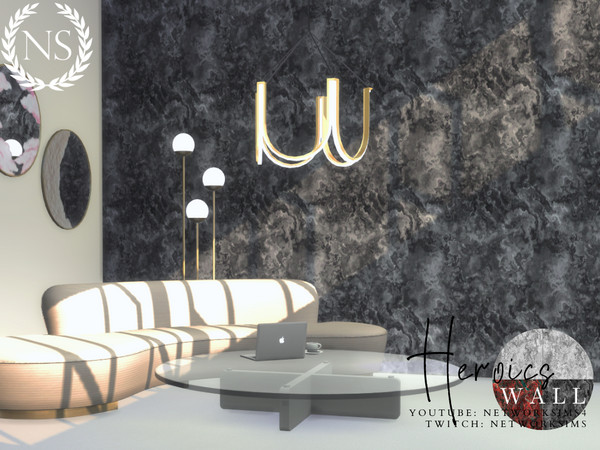 Sims 4 — Heroics Marble Wall by networksims — A greyscale marble wall.