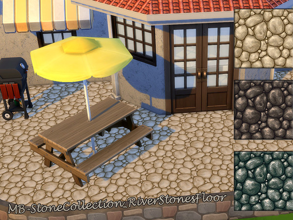 Sims 4 — MB-StoneCollection_RiverStonesFloor by matomibotaki — MB-StoneCollection_RiverStonesFloor washed out river