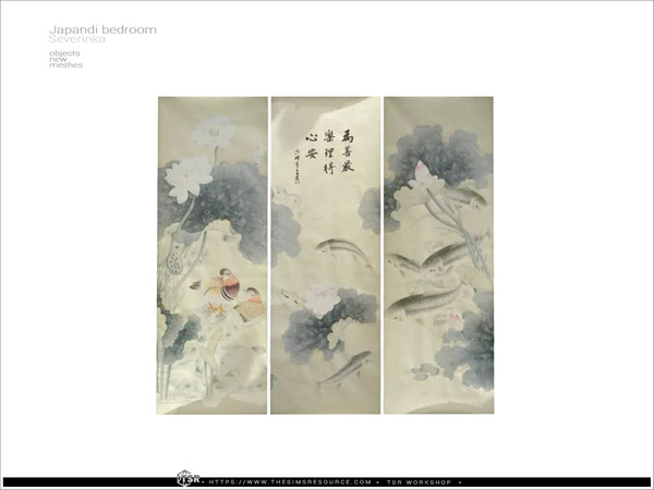 Sims 4 — Japandi bedroom - wall paint by Severinka_ — Wall paint From the set 'Japandi bedroom' Build / Buy category: