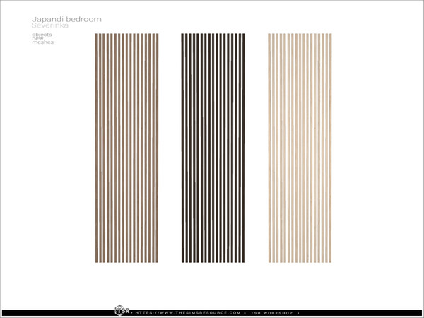 Sims 4 — Japandi bedroom - wall wood decor MW by Severinka_ — Wall wood decor (MIDDLE WALLS) From the set 'Japandi