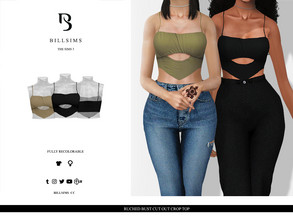 Sims 3 — Ruched Bust Cut Out Crop Top by Bill_Sims — This top features a ruched bust design and a cropped length! -