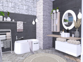 Sims 4 — Elona Bathroom by Suzz86 — Elona is a fully furnished and decorated bathroom. Size: 6x4 Value: $ 6,500 Short