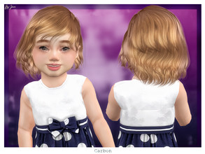 Sims 4 — Carbon (Toddler Hairstyle) by JavaSims — -Female -Toddler Only! -35+ Colors -New Mesh! -Hat Compatible! -Custom