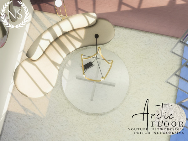 Sims 4 — Arctic Fur Carpet by networksims — A white fluffy carpet.