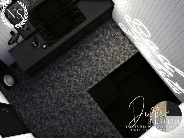 Sims 4 — Differ Tile Floor by networksims — A greyscale tile floor.